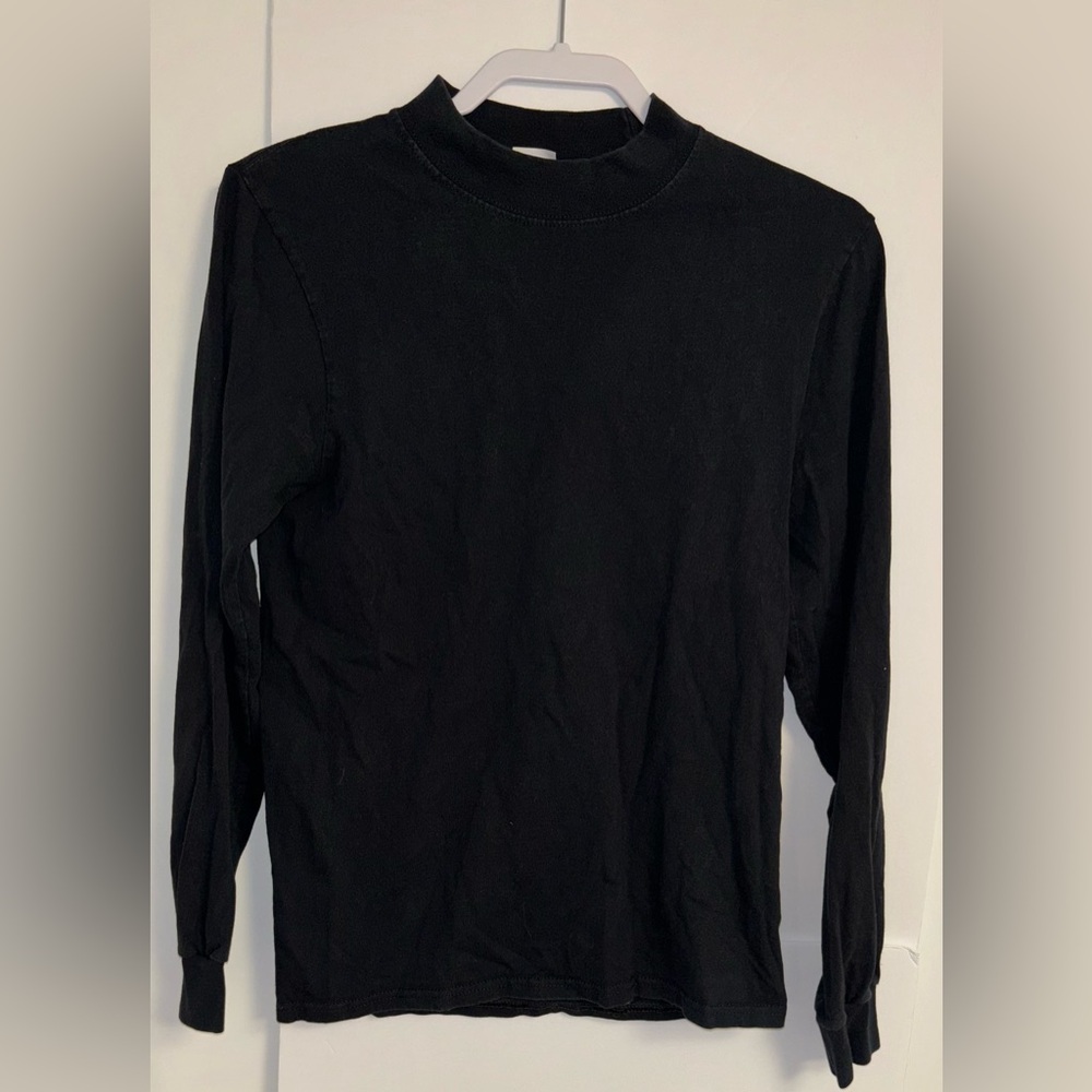 Starbucks Black Mock Neck Long Sleeve. Employee Only T-Shirt. Size Small.